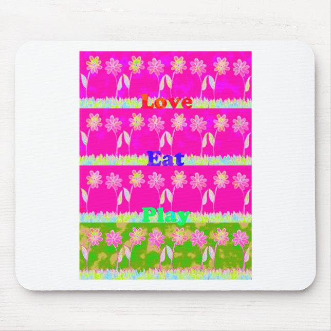 Mousepad Belo e colorido texto da Flora design (Frente)