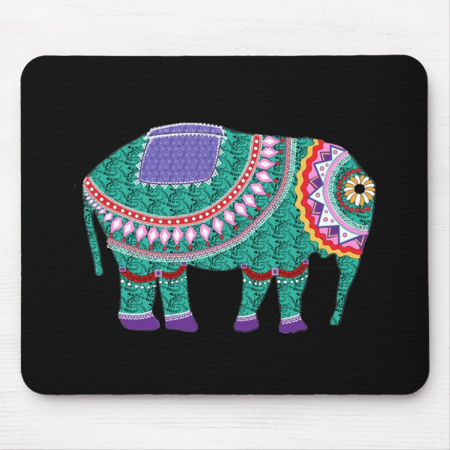 Mousepad Belo Elefante Ornamentado (Frente)