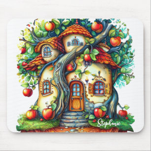 Mousepad Belo Elegante Fantasy Apple Fruta House