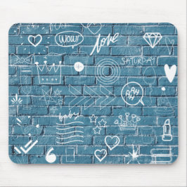 Mousepad Belo Grafite na Caligrafia Verde da Parede