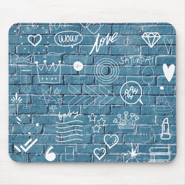 Mousepad Belo Grafite na Caligrafia Verde da Parede (Frente)