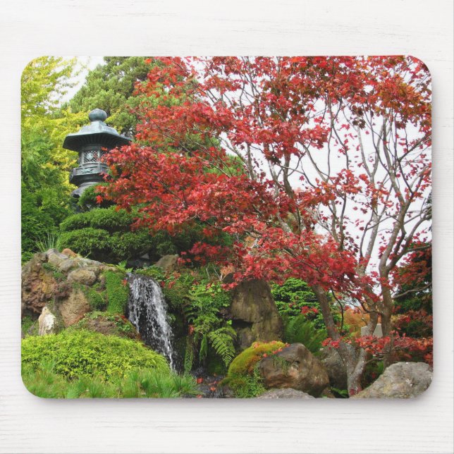 Mousepad Belo Jardim de Rock Japonês com Pagoda (Frente)
