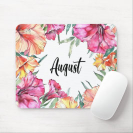 Mousepad Belo mês de nascimento Flores/Agosto