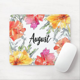 Mousepad Belo mês de nascimento Flores/Agosto