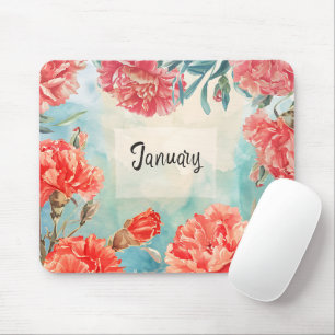 Mousepad Belo mês de nascimento Flores/Janeiro