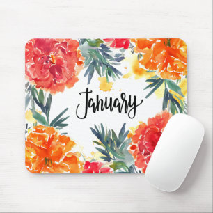 Mousepad Belo mês de nascimento Flores/Janeiro