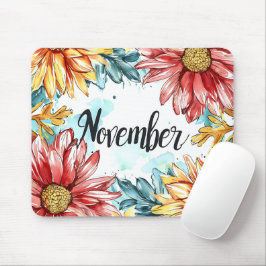 Mousepad Belo mês de nascimento Flores/Novembro