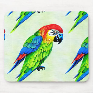 Mousepad Belo Padrão Colorido de Papagaio