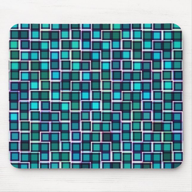 Mousepad Belo padrão de Azulejo Abstrato em azul (Frente)