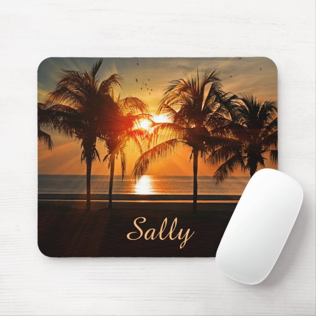 Mousepad Belo Palm Tres Beach no Sunset Personalizado (Com mouse)