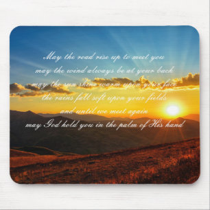 Mousepad Belo poema "Que a estrada suba para te conhecer"