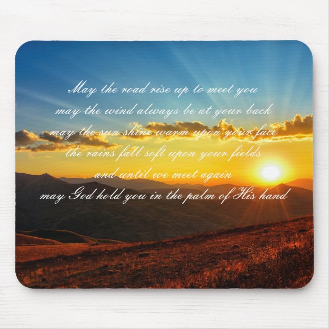 Mousepad Belo poema "Que a estrada suba para te conhecer" (Frente)