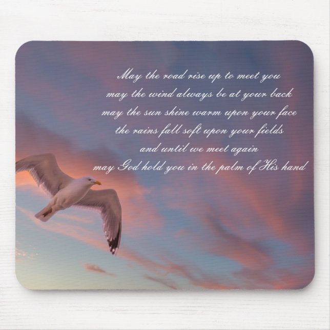 Mousepad Belo poema "Que a estrada suba para te conhecer" (Frente)