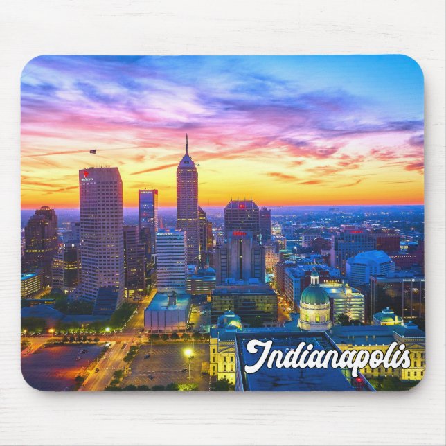 Mousepad Belo pôr do sol sobre Indianápolis, Indiana, EUA (Frente)