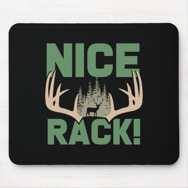 Mousepad Belo Rack Antlers Deer Engraçado Caçando Humor Caç (Frente)