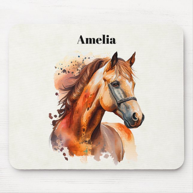 Mousepad Belo Retrato de Cavalo de Sorrel (Frente)
