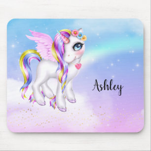 Mousepad Belo Unicórnio com Rainbow Mane Tail