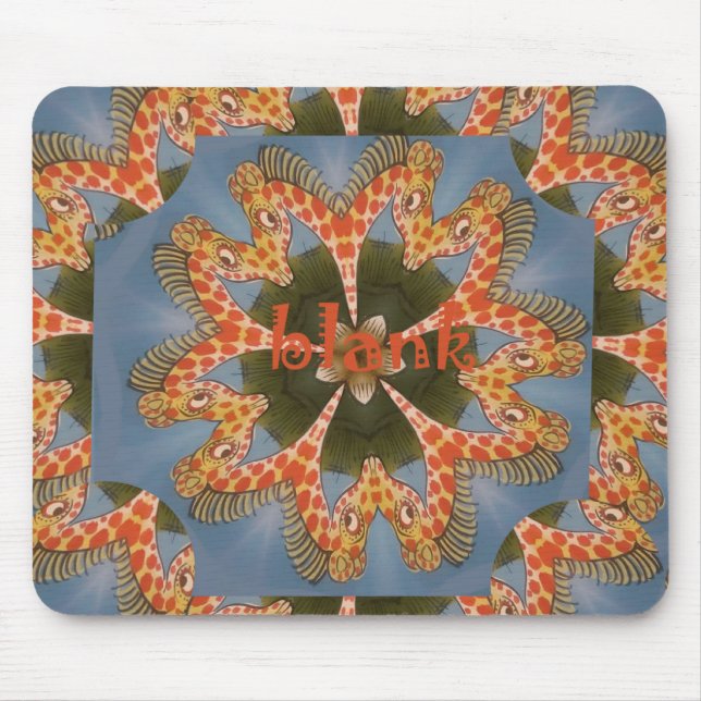 Mousepad Belo vazio de girafa colorida africana (Frente)