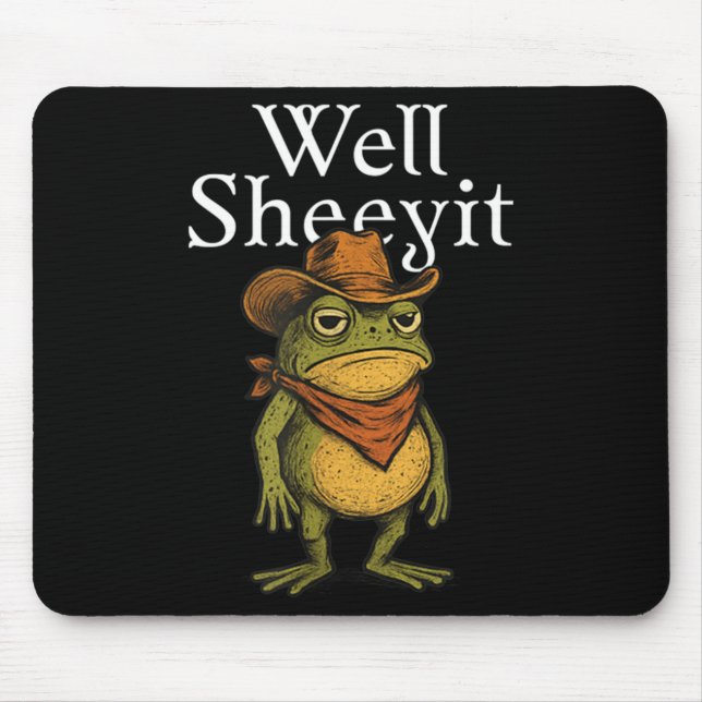 Mousepad Bem Sheeyit Vaca Engraçada Meme do Cowboy Humor Oc (Frente)
