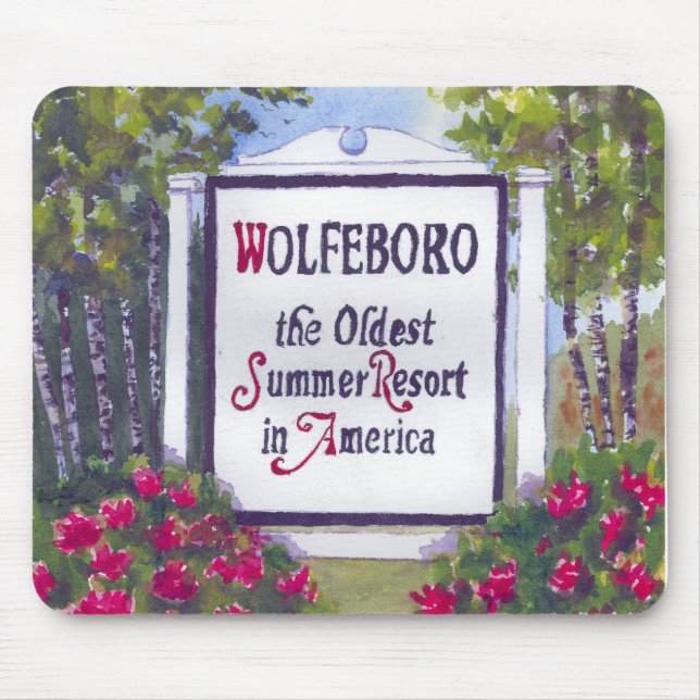 Mousepad Bem-vindo ao Sinal de Wolfeboro NH (Frente)