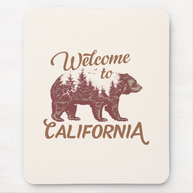 Mousepad Bem-vindo ao Urso da Califórnia (Frente)