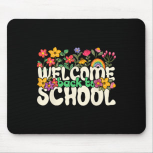 Mousepad Bem-vindo de Volta à Escola Flores Coloridas Profe