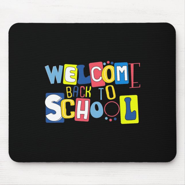 Mousepad Bem-vindo de Volta à Escola Fofo Colorido  (Frente)