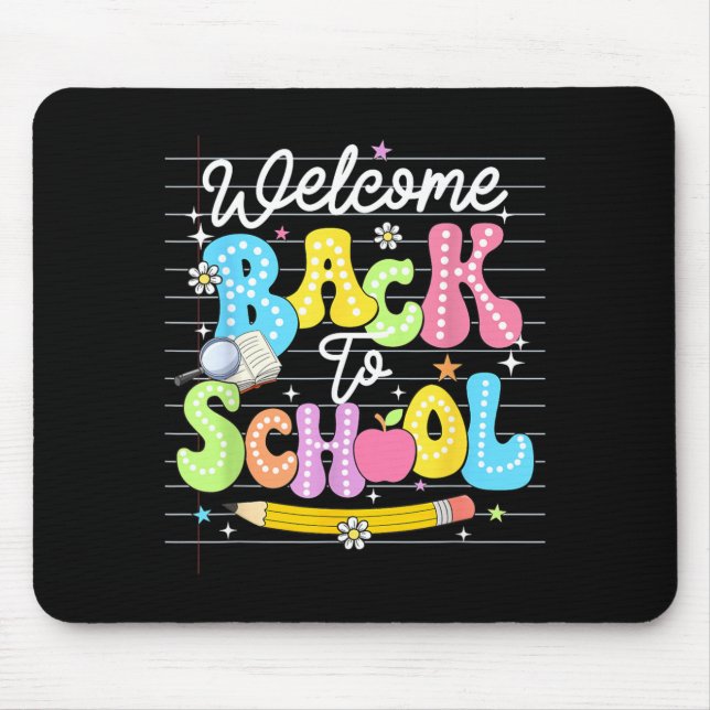 Mousepad Bem-vindo de Volta à Escola Professor Crianças Pri (Frente)