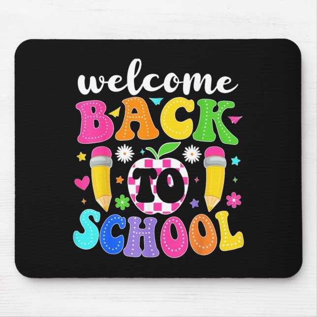 Mousepad Bem-vindo de Volta à Escola Professor Feliz Primei (Frente)