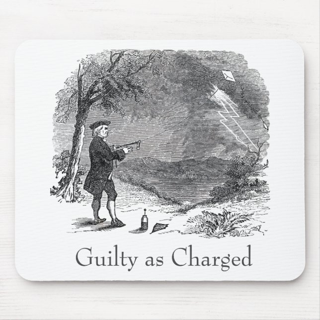 Mousepad Ben Franklin Guilty foi acusado (Frente)