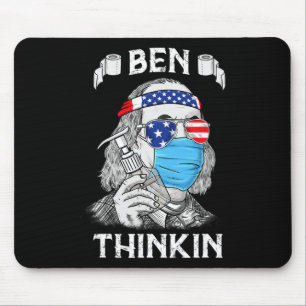 Mousepad Ben Thinkin 4 De Julho Divertido Benjamin Franklin
