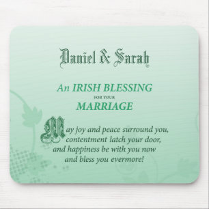 Mousepad Bênção dos Parabéns de Casamento Irlandeses
