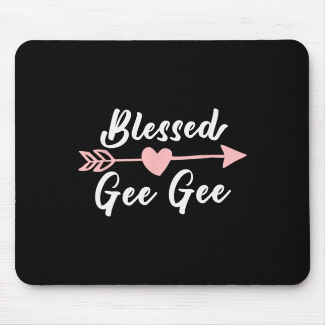 Mousepad Bênção Gee-Gee Arrow Heart Love Cute Engraçado Gee (Frente)