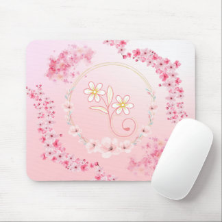 Mousepad Bênção primavera - Ilustração Floral Rosa