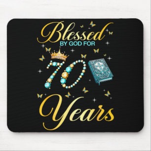 Mousepad Bendito por Deus aos 70 Anos de Idade Aniversário