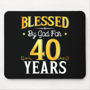 Mousepad Bendito Por Deus Por 40 Anos Aniversário de 40 Ano