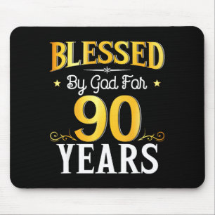 Mousepad Bendito Por Deus Por 90 Anos Aniversário De 90 Ano