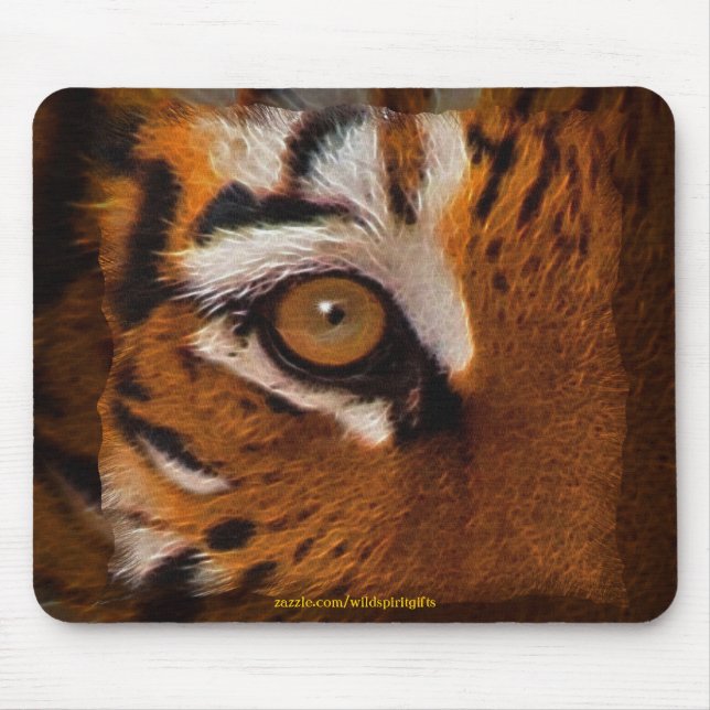 Mousepad Bengal Tiger Face Olho de Tiger Wildlife Mousemat (Frente)