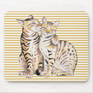 Mousepad Bengala Cats Ochre Stripes
