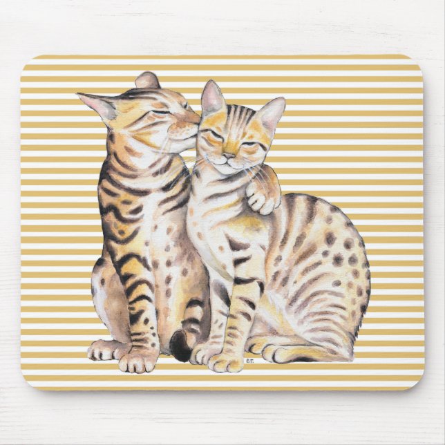Mousepad Bengala Cats Ochre Stripes (Frente)
