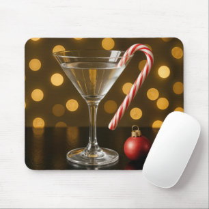Mousepad Bengala de Natal em um Copo de Martini