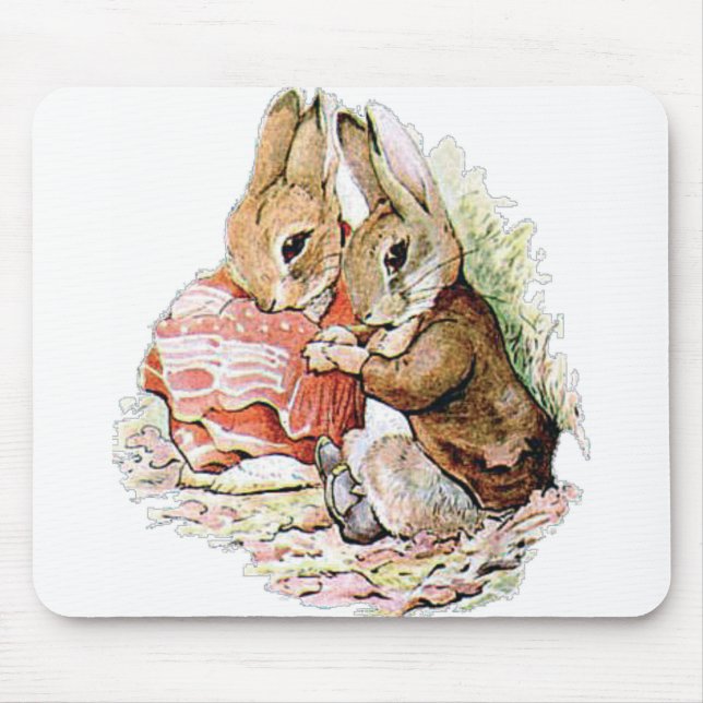 Mousepad Benjamin Bunny e Peter Rabbit planejam seu ataque (Frente)