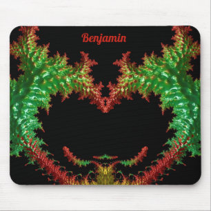 Mousepad BENJAMIN ~ Zany Hot Red, Yellow, Black and Green