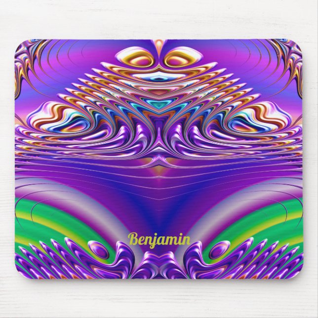 Mousepad BENJAMIN ~ Zany Verde, Azul, Amarelo e Roxo (Frente)