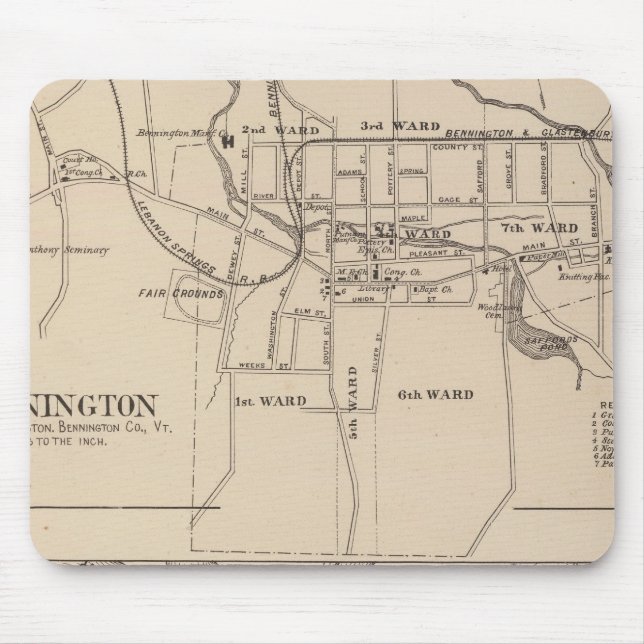 Mousepad Bennington e Plano de Batleboro (Frente)