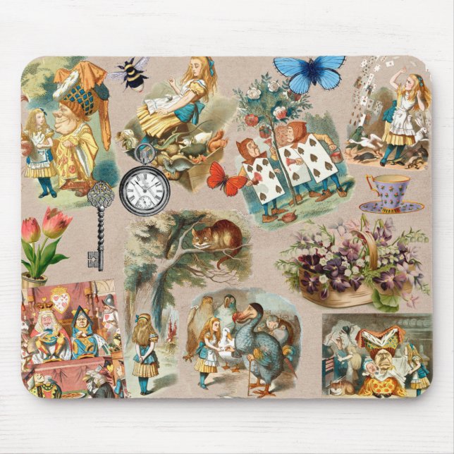 Mousepad Berçário Alice Colorido Clássico Wonderland Século (Frente)