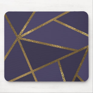 Mousepad Berinjela Dourado Bronze Geométrico Glam Chic Roxo