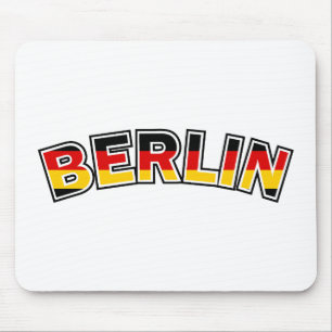 Mousepad Berlim, texto com cores de bandeira alemã