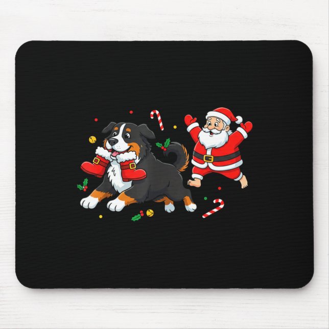 Mousepad Bernese Mountain Dog Santa Claus Boots Christmas W (Frente)