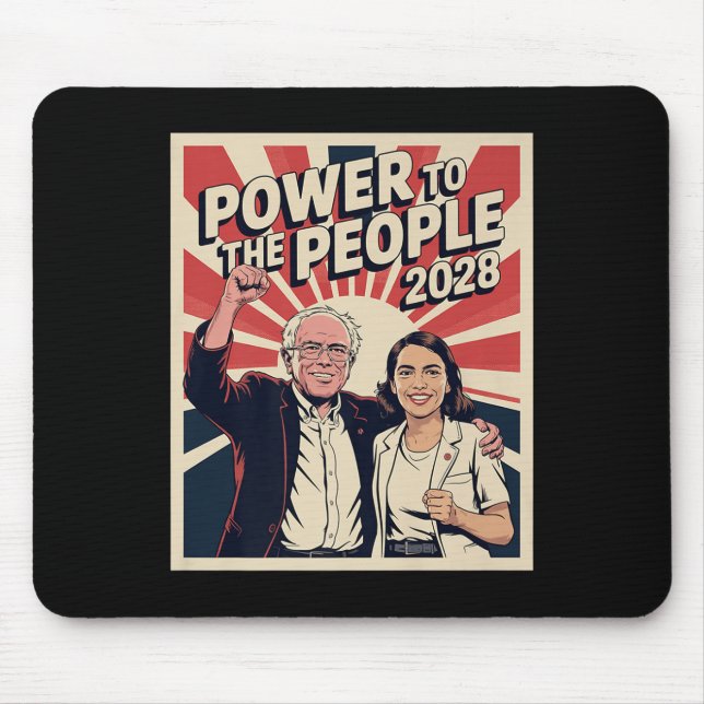 Mousepad Bernie Sanders E Aoc Campanha Presidencial 2028 (Frente)